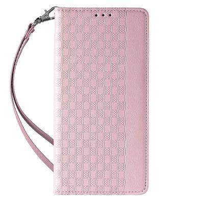 Magnetische Klapphülle iPhone 14 Pro in Rosa mit Minischlaufe & Standfunktion -
