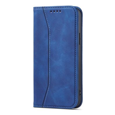 Elegante Magnetische Klapphülle für iPhone 14 - Blau, mit Kartenfächern und Stan