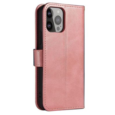 Rosa Magnetische Handyhülle mit Klappfunktion für iPhone 14 Pro Max - Portemonna