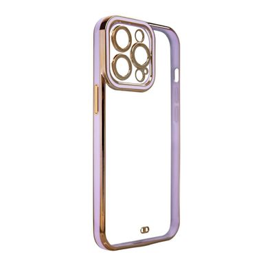 Elegante Schutzhülle für iPhone 12 Pro aus Gel-Material mit goldfarbenem Rahmen