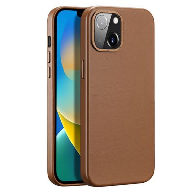 Dux Ducis Grit Kunstlederhülle für iPhone 14 Plus mit MagSafe-Kompatibilität, Br