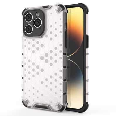 iPhone 14 Pro Max Schutzhülle - Robustes Hybrid-Design mit Wabenstruktur, Transp