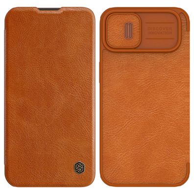 Nillkin Qin Leder Pro Hülle für iPhone 14 Plus mit Kamera- und Klappenschutz in