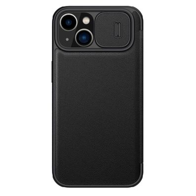 Nillkin Qin Leder Pro Hülle für iPhone 14 Plus - Klappetui mit Kameraschutz, sch