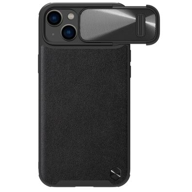 Nillkin CamShield Lederhülle S für iPhone 14 Plus mit Kameraschutz in Schwarz