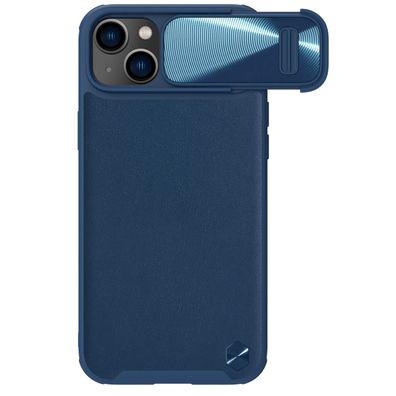 Nillkin CamShield Leder S Hülle für iPhone 14 Plus mit Kameraschutz blau