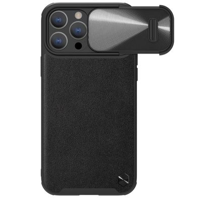 Nillkin CamShield Lederhülle S für iPhone 14 Pro Max - Schwarz, Kameraschutz Etu