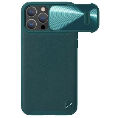 Nillkin CamShield Lederhülle S Case für iPhone 14 Pro Max mit Kameraschutz, Grün