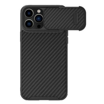 Nillkin Synthetische Faser S Hülle für iPhone 14 Pro Max mit Kameraschutz Schwar