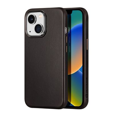 Dux Ducis Naples Lederhülle für iPhone 14 Plus (MagSafe-kompatibel) - Dunkelbrau