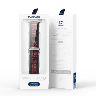 Dux Ducis Outdoor Nylonarmband Schwarz-Rot für Apple Watch Ultra, SE, Serien 9-1