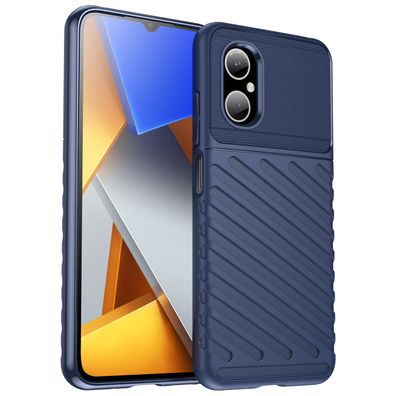 Robuste Blaue Silikonhülle für Xiaomi Poco M4 5G - Thunder Case Schutzhülle