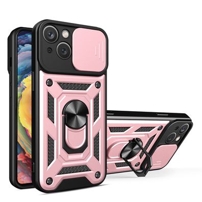 Robuste Hybridpanzerhülle mit Kameraschutz für iPhone 14 Plus in Rosa