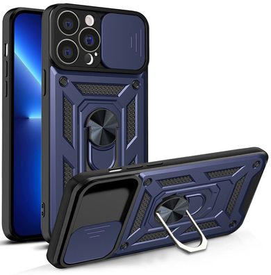 iPhone 13 Pro Hybrid Armor Camshield Schutzhülle mit Kameraabdeckung - Panzersch
