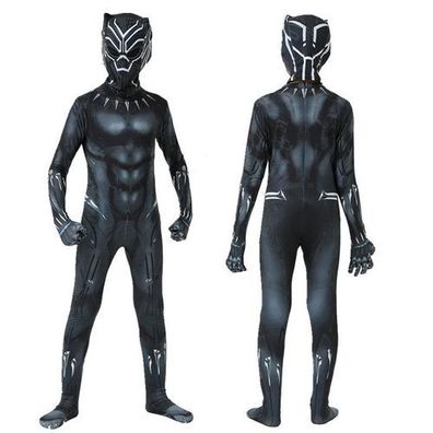 Black Panther Superheld Cosplay Jumpsuit Herren Halloween Kostém Kinder