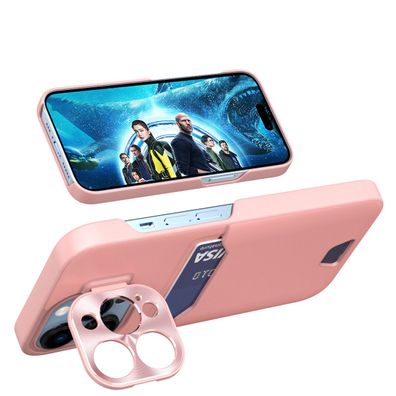 Lederhülle Standetui für Samsung Galaxy S23, Kartenfach und Ständer, Rosa, Schut