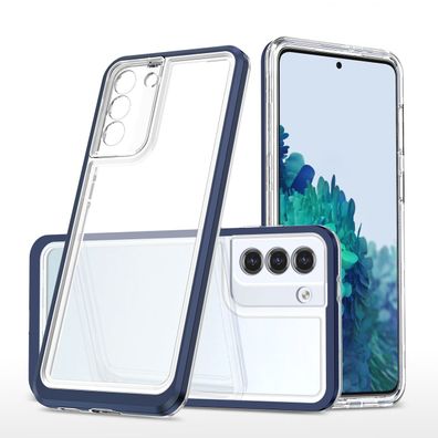 Transparente 3in1 Schutzhülle für Samsung Galaxy S23+ - Silikon Case mit blauem