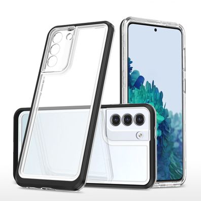 Transparente 3in1 Schutzhülle für Samsung Galaxy S23 - Silikon Case mit schwarze