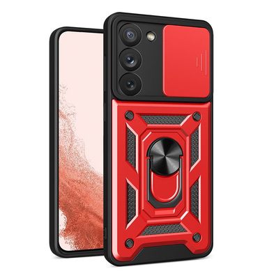 Robustes Hybrid Armor Camshield Case für Samsung Galaxy S23+ mit Kameraschutz, R
