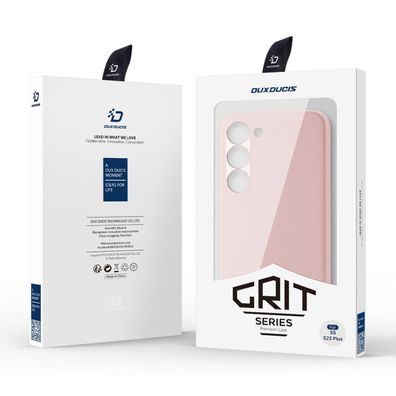 Dux Ducis Grit Hülle für Samsung Galaxy S23 + , Elegantes Kunstleder Case, Rosa