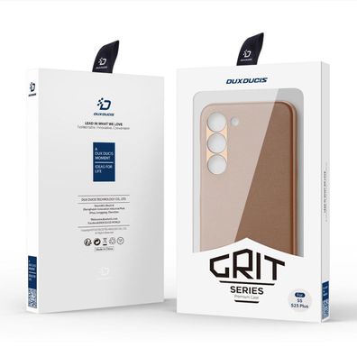 Dux Ducis Grit Kunstleder-Schutzhülle Braun für Samsung Galaxy S23+ - Elegantes