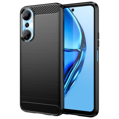 Infinix Hot 20 Hülle: Flexibles Carbon-Design Silikon Case in Schwarz