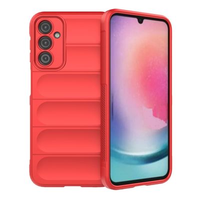 Samsung Galaxy A24 4G Hülle rote elastische Panzerhülle Magic Shield Case