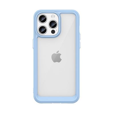 Verstärkte Schutzhülle mit flexibler Rahmen für iPhone 15 Pro Outer Space - Blau