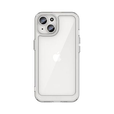 Verstärktes Hülle mit flexiblem Rahmen für iPhone 15 Plus Outer Space - transpar