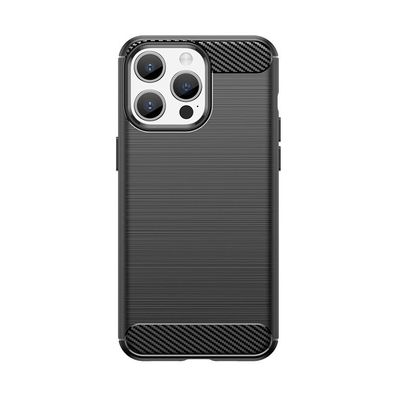 Flexibles Carbonmuster Etui für iPhone 15 Pro Max Carbon Hülle - Schwarz
