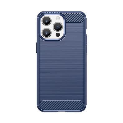 Flexibles Karbonmuster Schutzhülle für iPhone 15 Pro - Blau