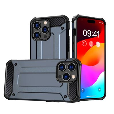 Robustes Schutzhülle für iPhone 15 Pro Hybrid Armor - Blau