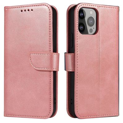 Magnetische Klapphülle mit Standfunktion für iPhone 15 Pro Max - Rosa