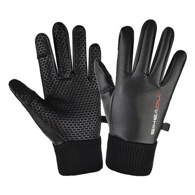 Herren Thermo-Handschuhe - rutschfest & touchscreen-kompatibel - Schwarz