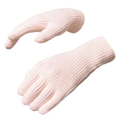 Geflochtene Touchscreen-Handschuhe mit Fingeröffnung - Rosa
