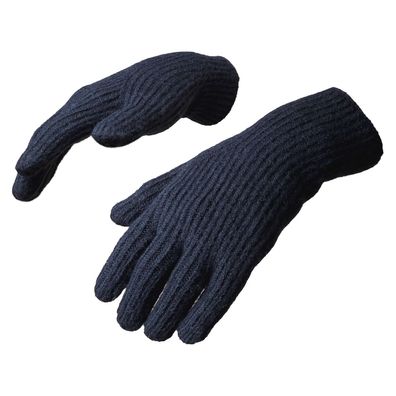 Gewebte Touchscreen-Handschuhe mit Fingeröffnung - Schwarz