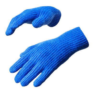 Geflochtene Smartphone-Handschuhe mit Fingerfreigabe - Blau