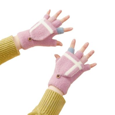 Damen- und Kinder-Winterfingerhandschuhe mit Smartphone-Kompatibilität - Pink