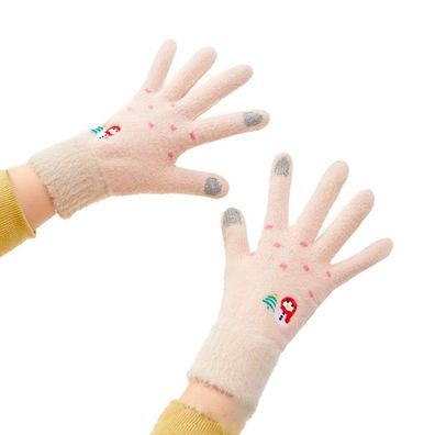 Damen-Winterhandschuhe mit Smartphone-Funktion, Schneemann- und Weihnachtsbaumde