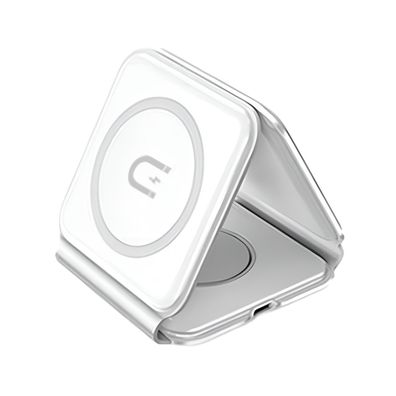 Dudao A11N 15W 3-in-1 Induktive Ladestation - Weiß + USB-C/USB-C Kabel