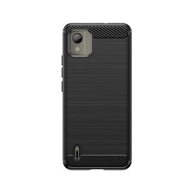 Nokia C110 Silikonhülle Carbon Case - Schwarz