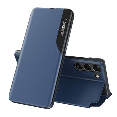 Samsung A05s Eco Leder View Case mit Klappe - Blau