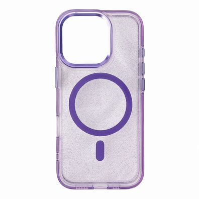 Glitzerndes MagSafe Etui für iPhone 16 - Violett mit Glitzer