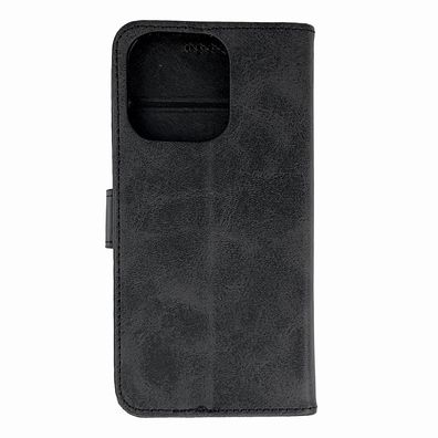 Lederbuchhülle für iPhone 16 Pro - Schwarz