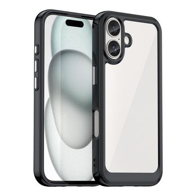 Etui Outer Space Case mit Gelrahmen für iPhone 16 Plus - Schwarz