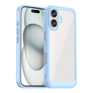 Outer Space Schutzhülle mit gelbem Rahmen für iPhone 16 Plus - Blau