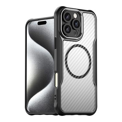 Silikonhülle Leading Series MagSafe für iPhone 16 Pro - Schwarz