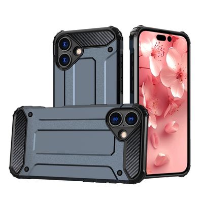 Hybrid Armor Schutzhülle für iPhone 16 Plus - Blau