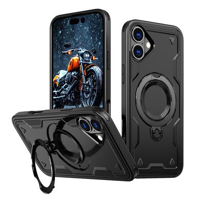 Hybride Schutzhülle Armor Trendy mit MagSafe für iPhone 16 Plus - Schwarz