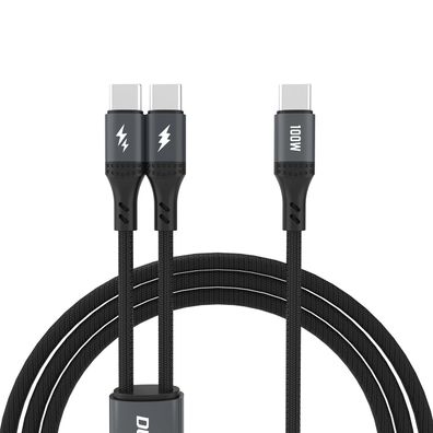 Dudao L3F Hochleistungs-Doppel-USB-C-Kabel 100W, 1,2m - Schwarz